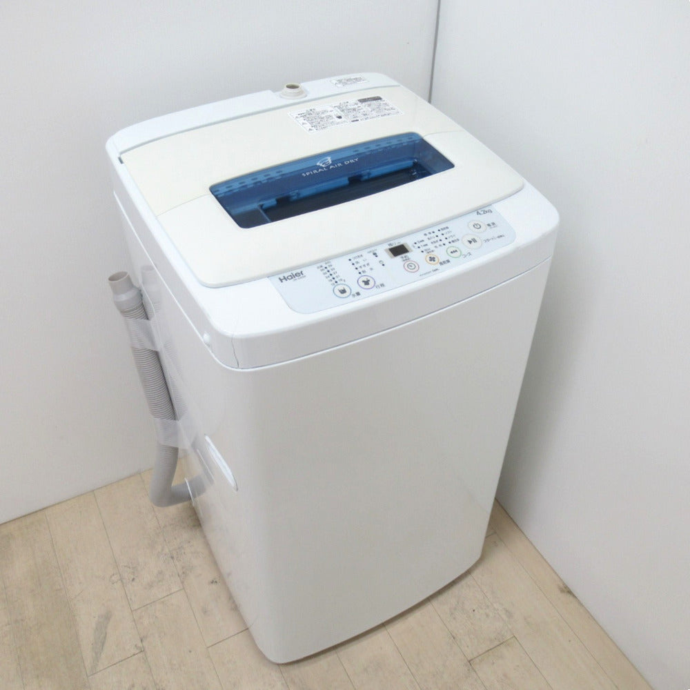 Haier ハイアール 全自動洗濯機 4.2kg JW-K42M-W ホワイト 送風・簡易乾燥 2017年製 一人暮らし 洗浄・除菌済み