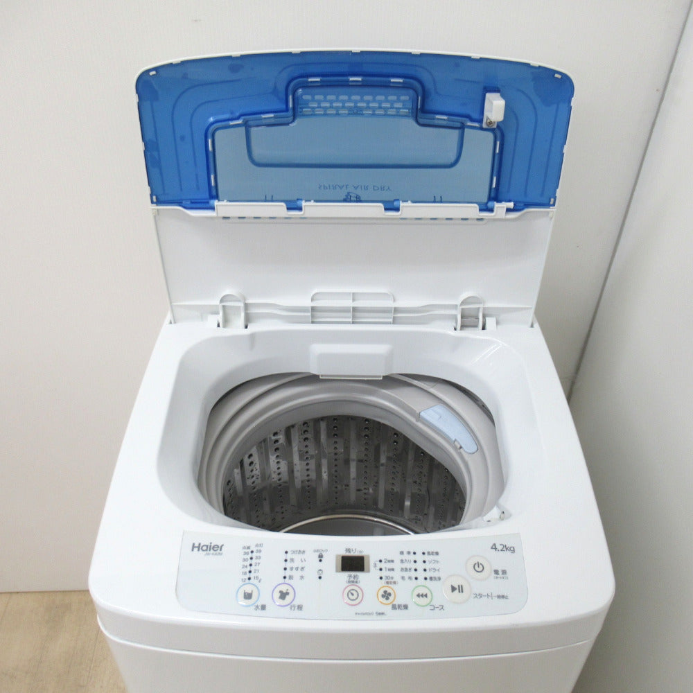 Haier ハイアール 全自動洗濯機 4.2kg JW-K42M-W ホワイト 送風・簡易乾燥 2017年製 一人暮らし 洗浄・除菌済み