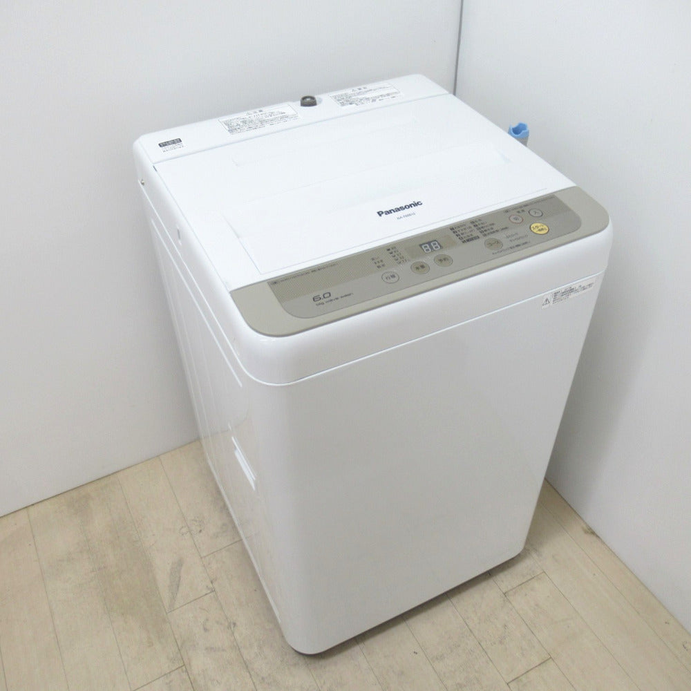 Panasonic パナソニック 全自動洗濯機 6.0kg NA-F60B10 シャンパン 2017年製 送風 乾燥機能付き 一人暮らし 洗浄・除菌済み