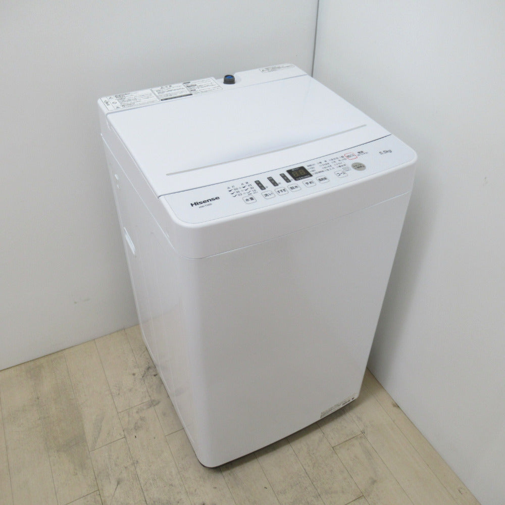 Hisence ハイセンス 全自動電気洗濯機 HW-T55D 5.5kg 2019年製 ホワイト 簡易乾燥機能付 一人暮らし 洗浄・除菌済み