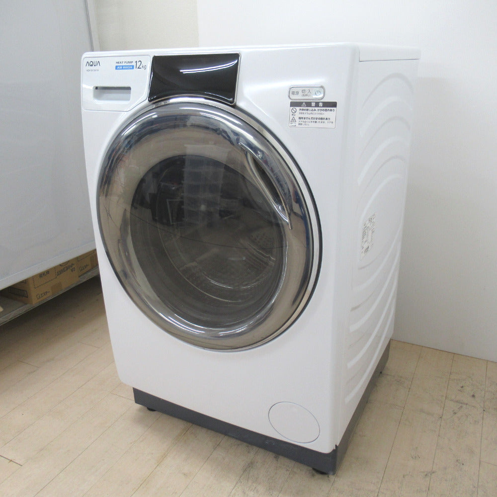 AQUA アクア ドラム式洗濯乾燥機 まっ直ぐドラム AQW-DX12M 12.0kg 2022年製 左開き ホワイト  洗浄・除菌済み