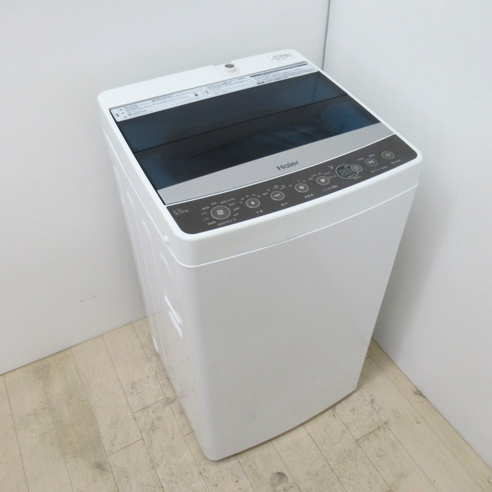 Haier ハイアール 全自動洗濯機 JW-C55A 5.5kg 2018年製 ブラック 簡易乾燥機能付 一人暮らし 洗浄・除菌済み