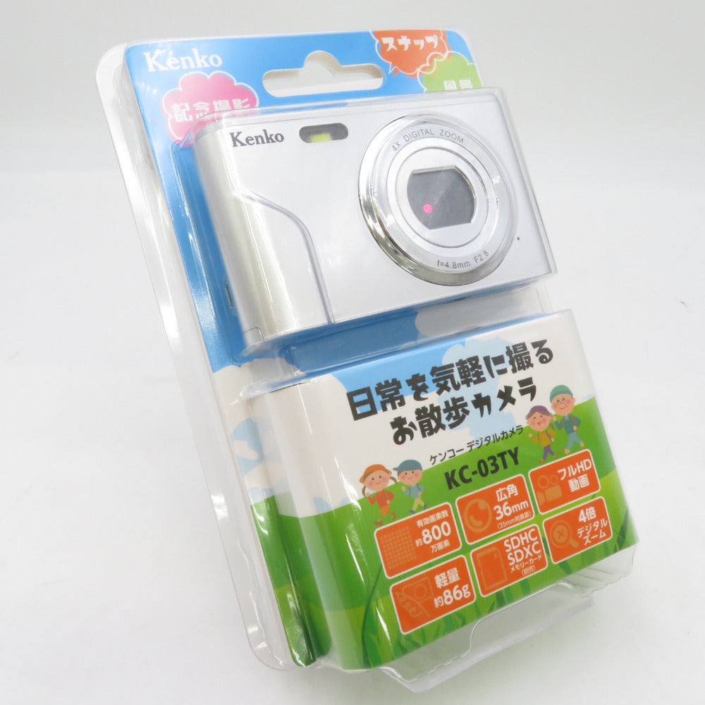 Kenko (ケンコー・トキナー) デジタルカメラ スナップ・風景・記念撮影 お散歩カメラ シルバー KC-03TY