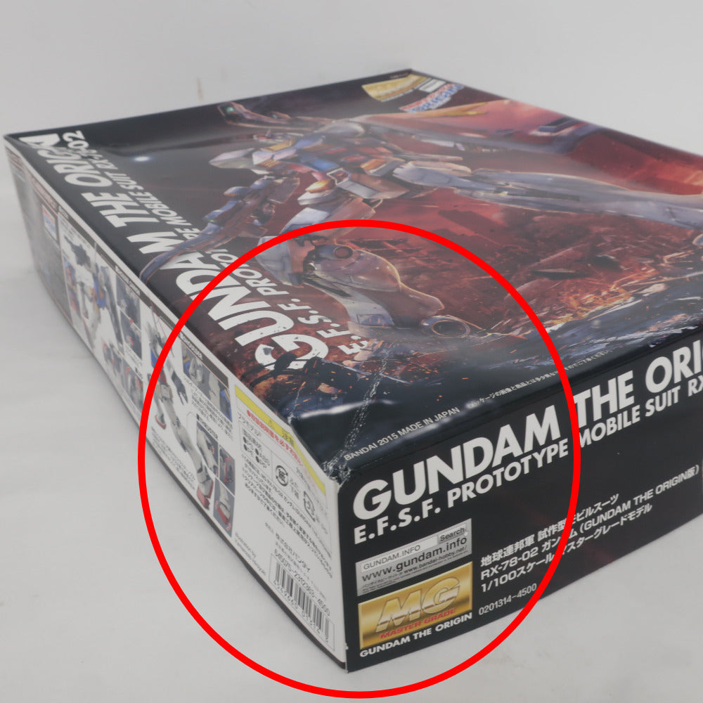 BANDAI MG 1/100 RX-78-02 ガンダム 機動戦士ガンダム THE ORIGIN 開封済み 未組立品 箱イタミ有 バンダイ プラモデル