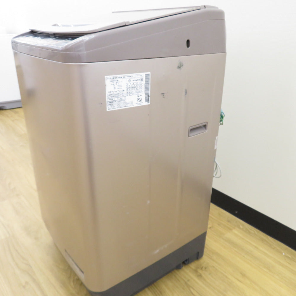 HITACHI 日立 全自動電気洗濯機ビートウォッシュBW-V100A 10.0kg 2017年製 シャンパン 簡易乾燥機能付  洗浄・除菌済み