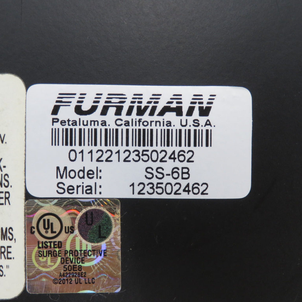 FURMAN ファーマン SS-6B 2列6口 電源タップ テーブルタップ