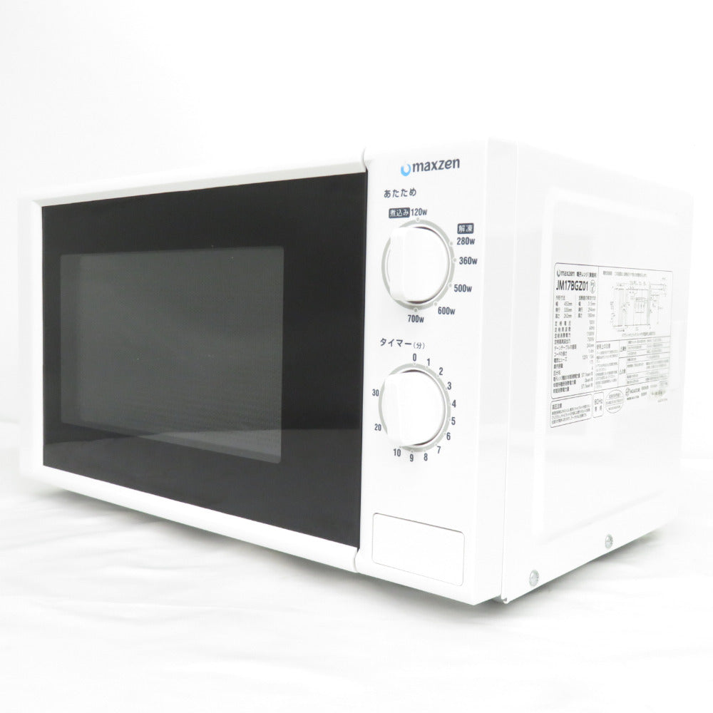 maxzen マクスゼン JM17BGZ01 [60Hz専用(西日本)]  17L ターンテーブル シンプル 単機能 700W プッシュボタン 1人暮らし 2021年製