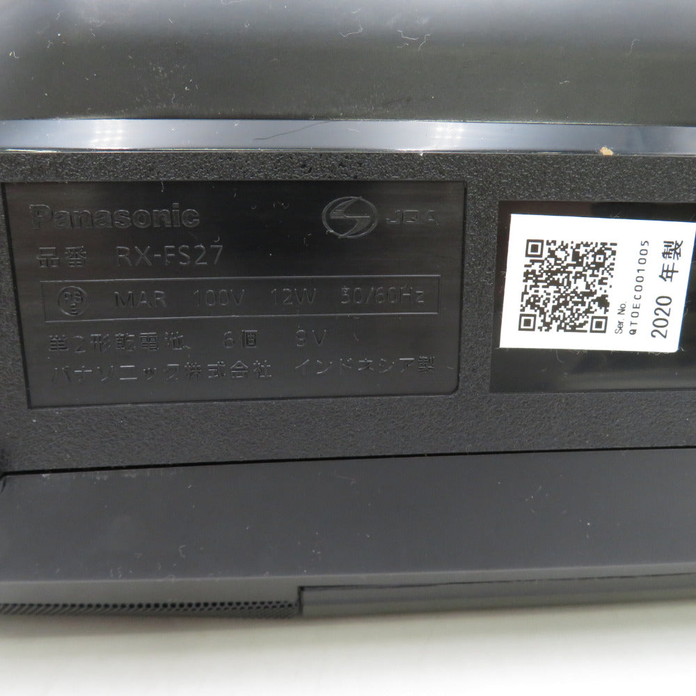 Panasonic パナソニック オーディオ機器 ステレオラジオ カセットレコーダー ラジカセ ブラック RX-FS27