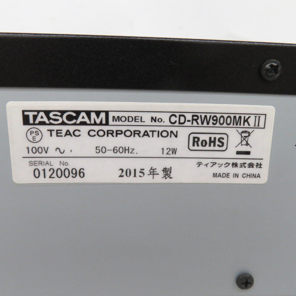 ティアック TASCAM (タスカム)  CDレコーダー/プレーヤー 業務用CDレコーダー CD-RW900MKII ※リモコン欠品