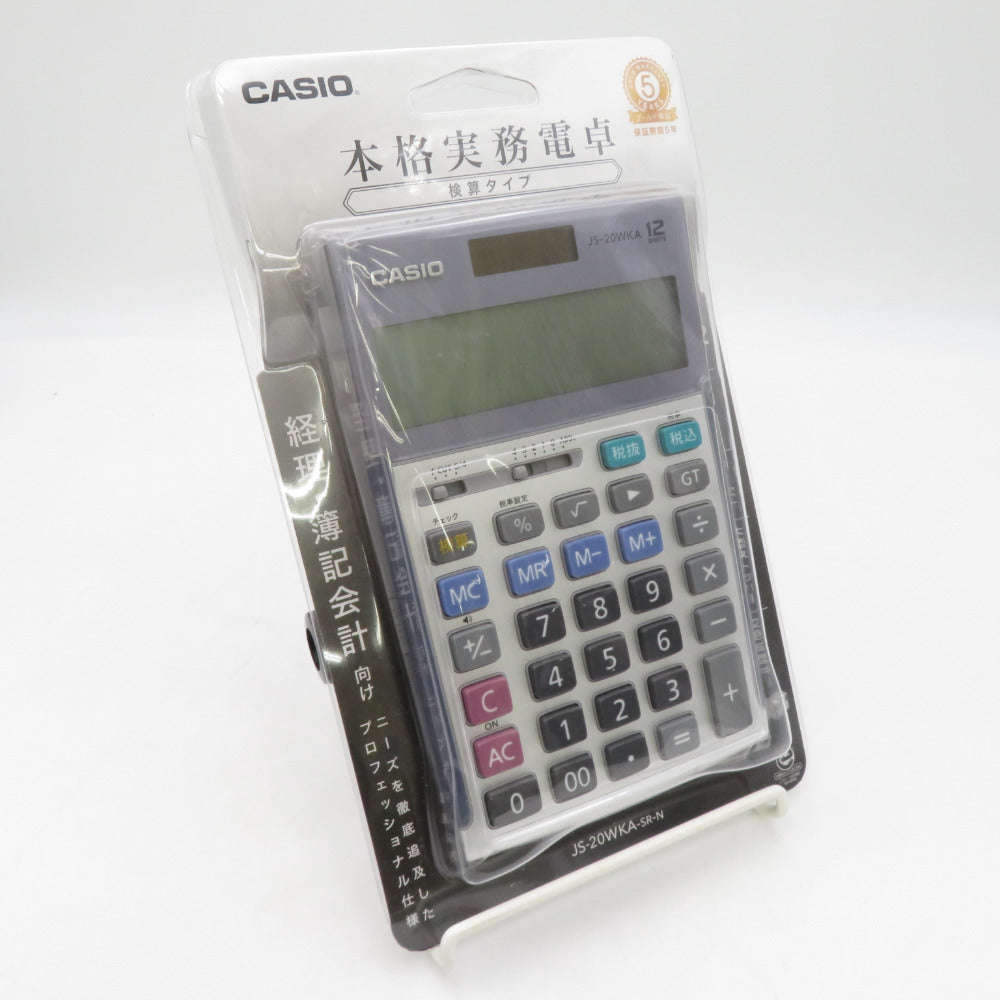 CASIO カシオ 本格実務電卓 検算タイプ 12桁 経理・簿記会計向け JS-20WKA-SR-N シルバー 未使用品