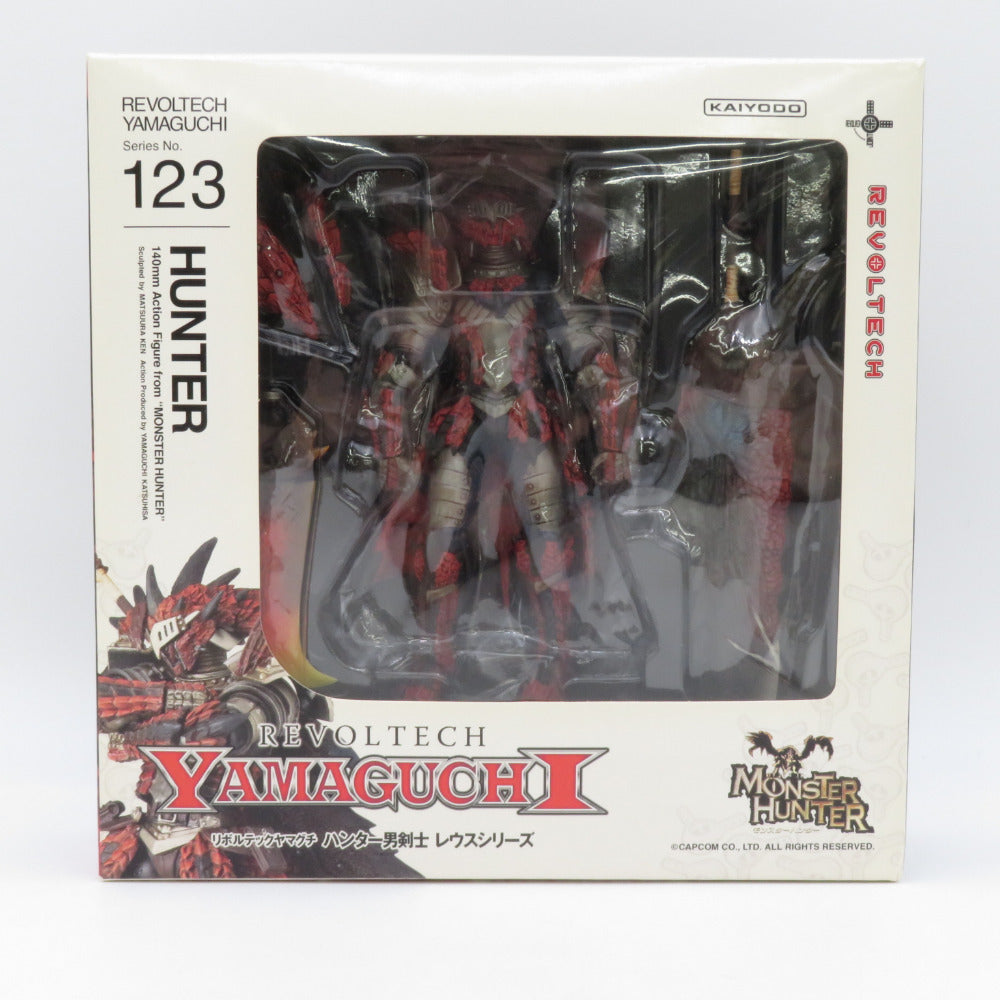 海洋堂 REVOLTECH リボルテックヤマグチ No.123 ハンター男剣士 レウスシリーズ モンスターハンター 開封品 外箱イタミ有 フィギュア