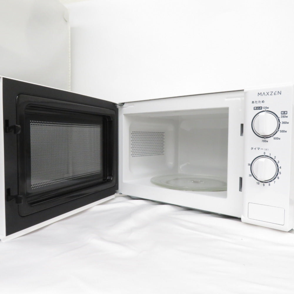 maxzen マクスゼン 電子レンジJM17BGZ01 [60Hz専用(西日本)]  17L ターンテーブル シンプル 単機能 700W プッシュボタン 1人暮らし 2022年製