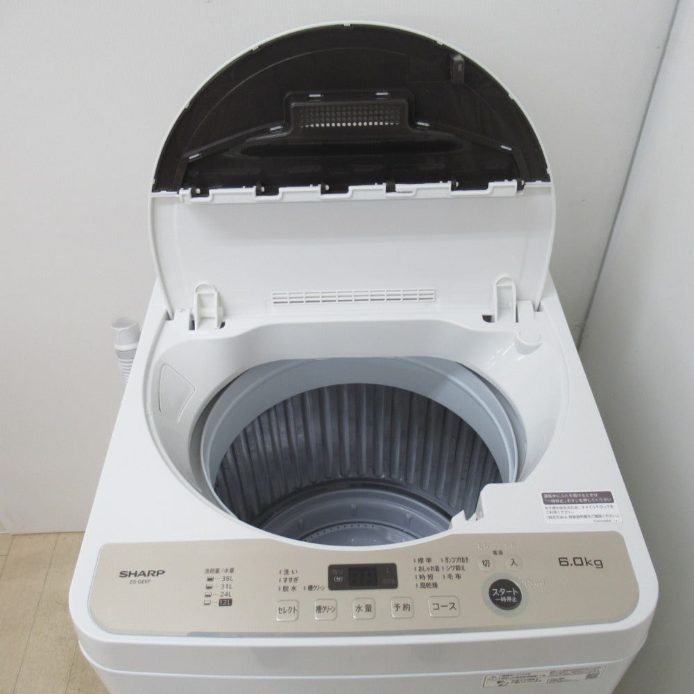 SHARP シャープ 全自動洗濯機 6.0kg ES-GE6F 2022年製 ブラウン 送風  