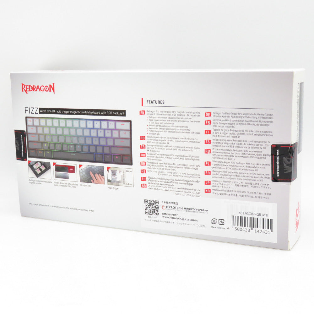 REDRAGON ゲーミングキーボード ラピッドトリガー60％キーボード 有線 英語配列 617GGB-RGB-MTI ゲーム周辺機器 未開封品