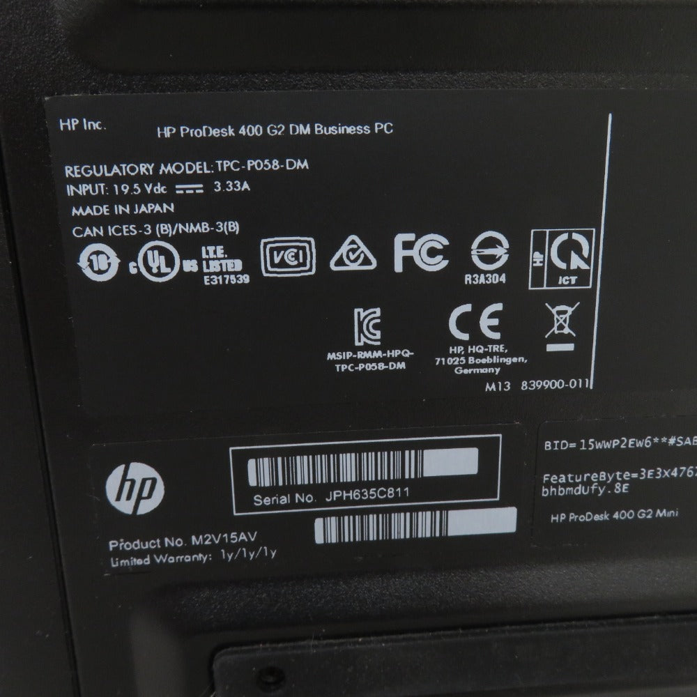 ProDesk (HP プロデスク) パソコン 400 G2 Mini TPC-P058-DM 4GB 【コンプオフ金沢野々市店】 ProDesk HP プロデスク パソコン 400 G2 Mini TPC-P058-DM 4GB