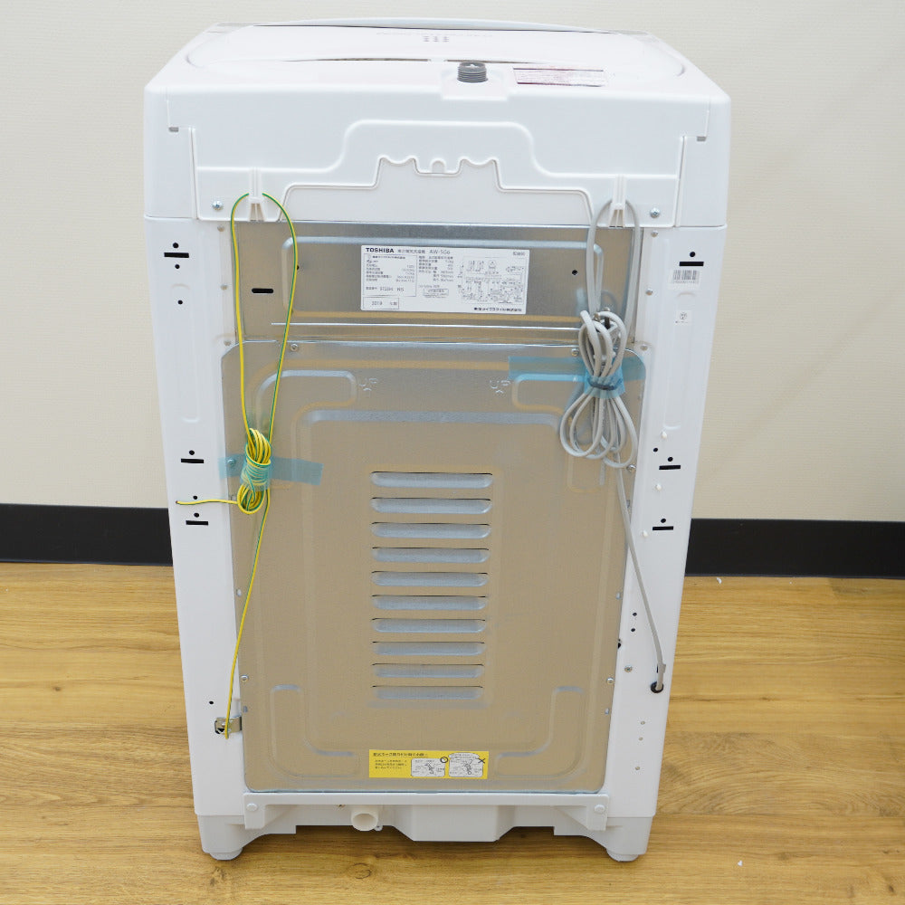TOSHIBA (東芝) 洗濯機 全自動電気洗濯機 縦型 AW-5G6(W) 5.0kg 2019年製 グランホワイト 一人暮らし