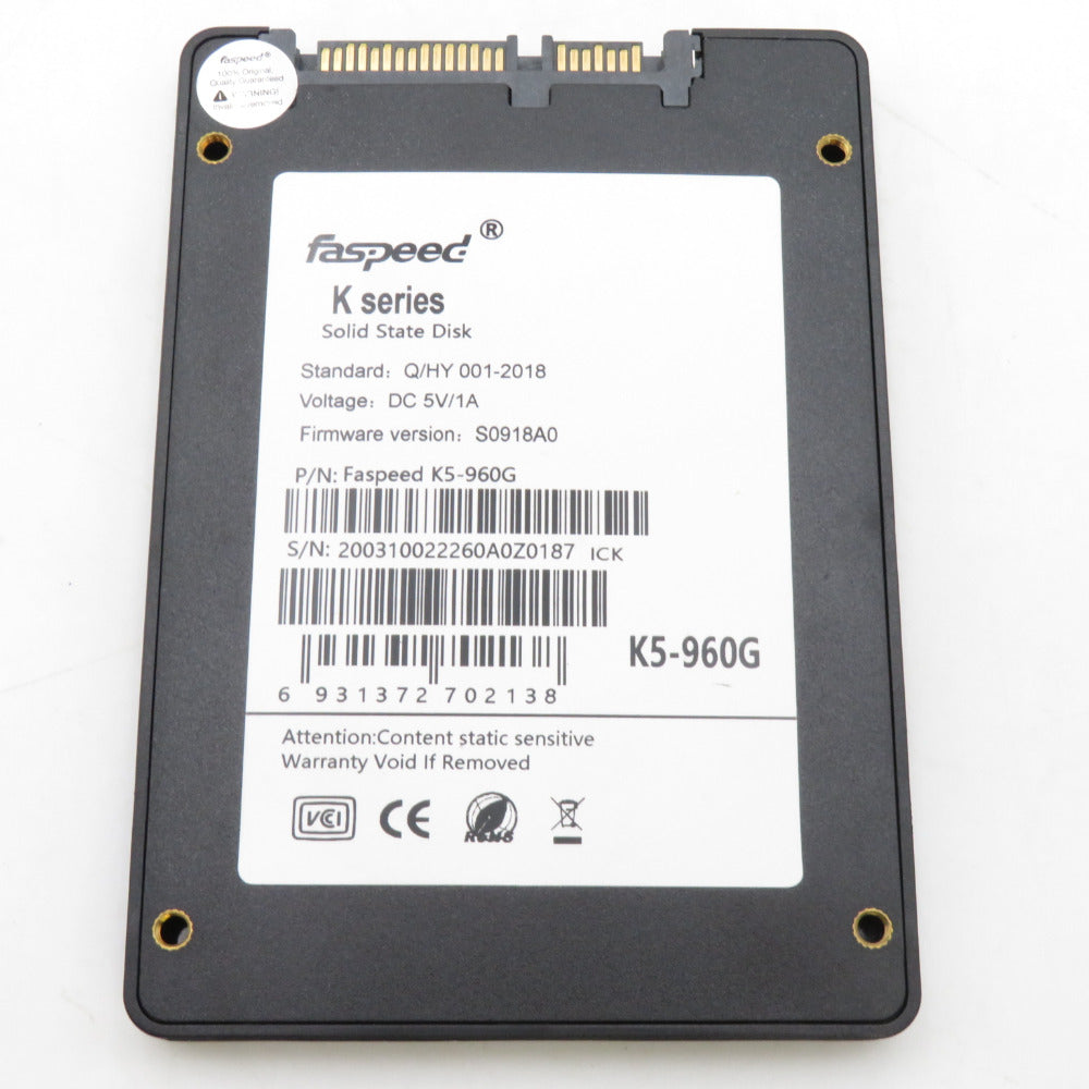 Faspeed 2.5インチ SATA3対応 内蔵SSD K5シリーズ 960GB K5-960G