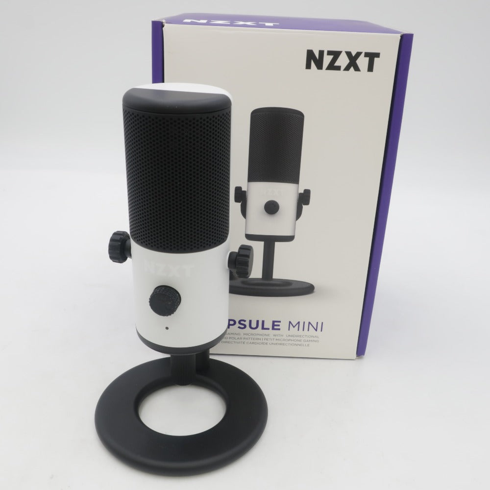 NZXT エヌゼットエックスティー オーディオ機器 Capsule Mini White カーディオイド スモールゲーミングマイク 有線 AP-WMMIC-W1