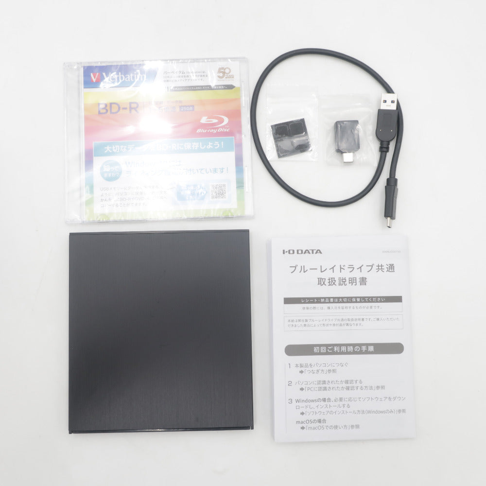 I-O DATA アイオーデータキキ Type-C対応 再生・保存ソフト付きポータブルブルーレイドライブ Windows・Mac両対応 BRP-UC6V