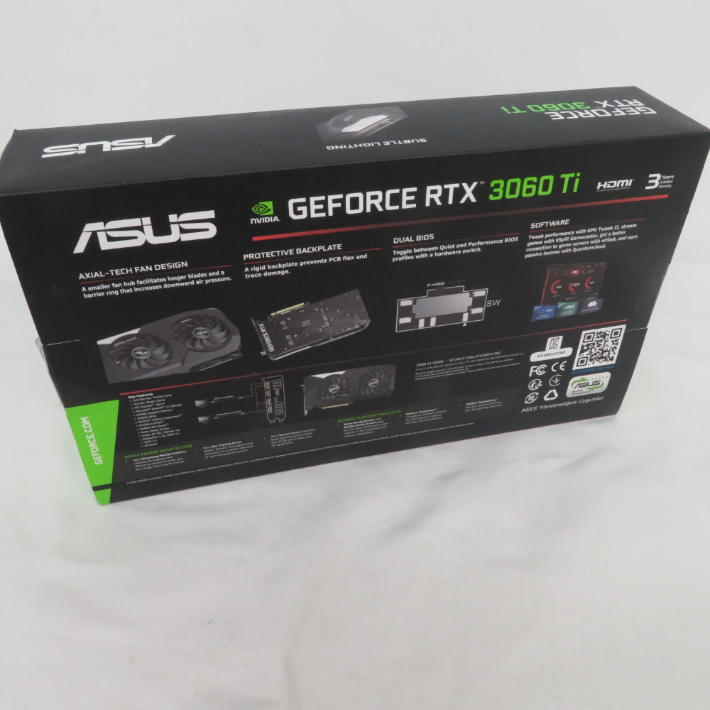 ASUS エイスース DUAL-RTX3060TI-O8G-V2 グラフィックボード オーバークロック版ビデオカード DUAL-RTX3060TI-8G-V2
