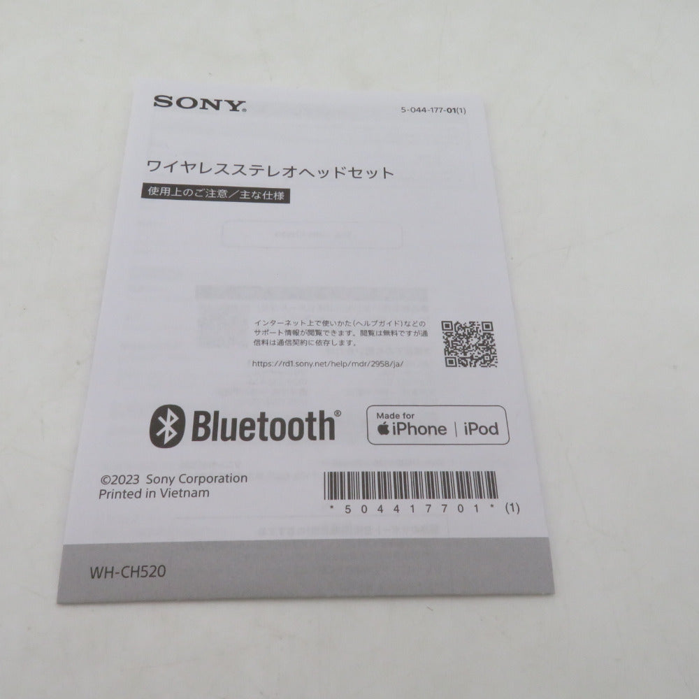 sony ソニー スマホアクセサリー ワイヤレスステレオヘッドセット ブラック  WH-CH520
