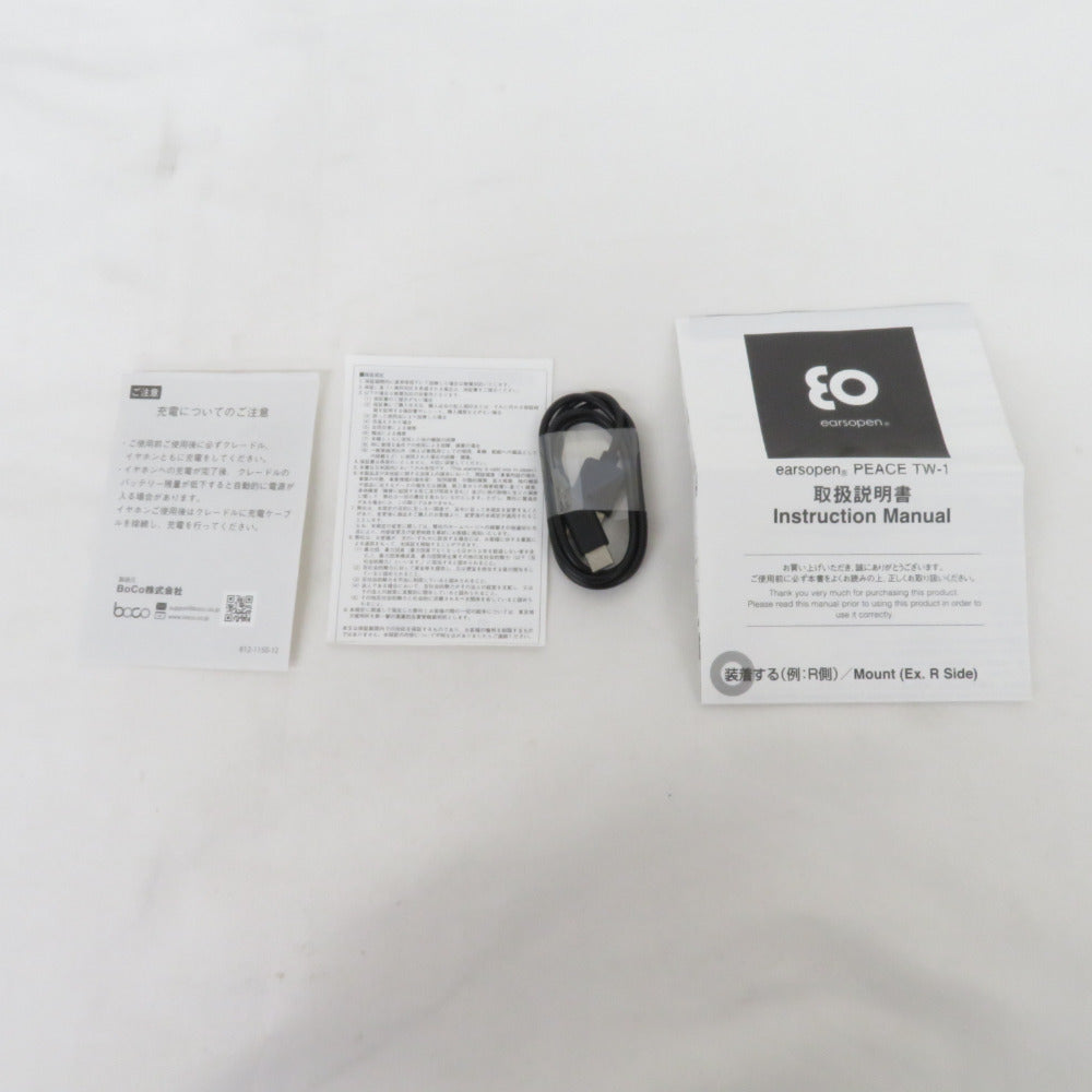 BoCo earsopen ボコ イアーズオープン オーディオ機器 骨伝導完全ワイヤレスイヤホン PEACE-TW-1