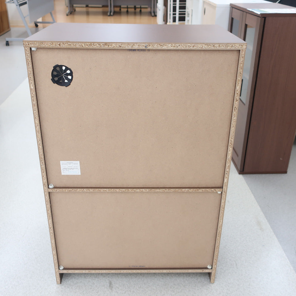 家具 キッチンボードロータイプ　木目 こげ茶