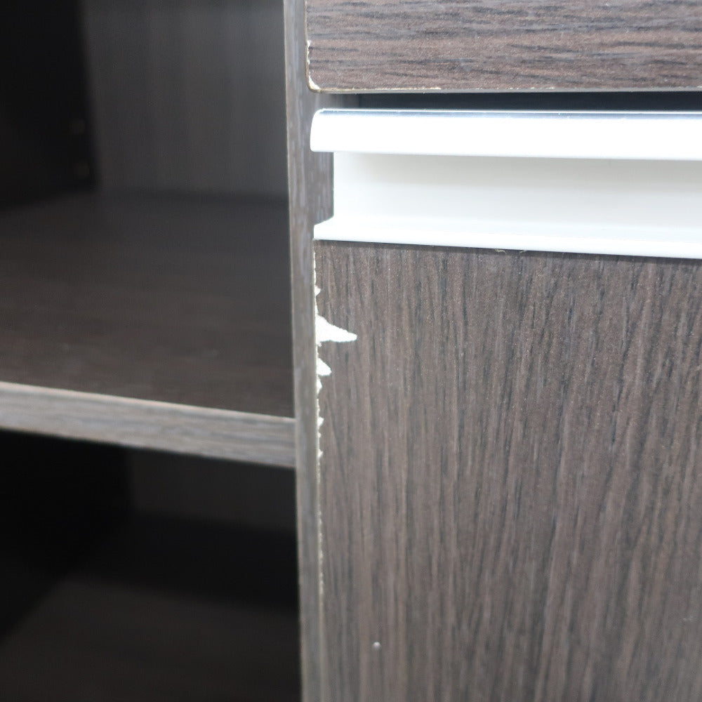 家具 キッチンボードロータイプ こげ茶