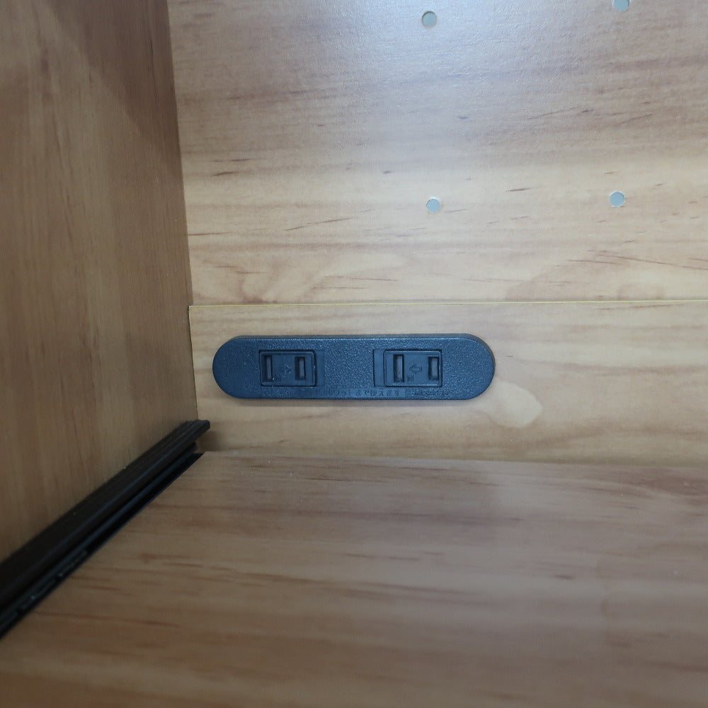 家具 キッチンボード ハイタイプ　木目　脚付き