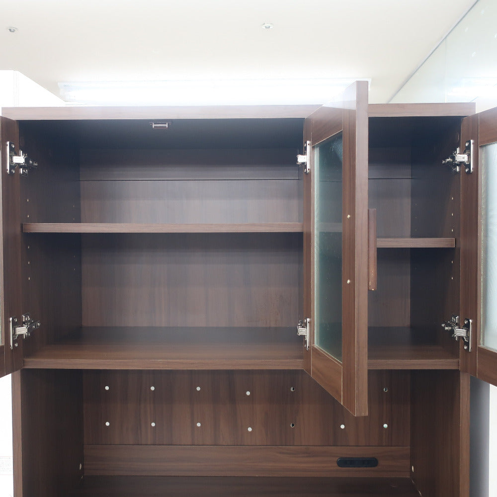 家具 キッチンボード ハイタイプ こげ茶 【コンプオフ金沢野々市店】