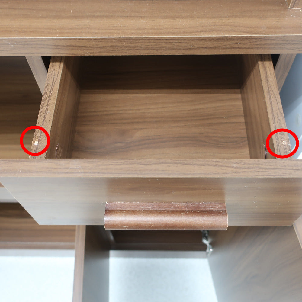 家具 キッチンボード ハイタイプ　こげ茶