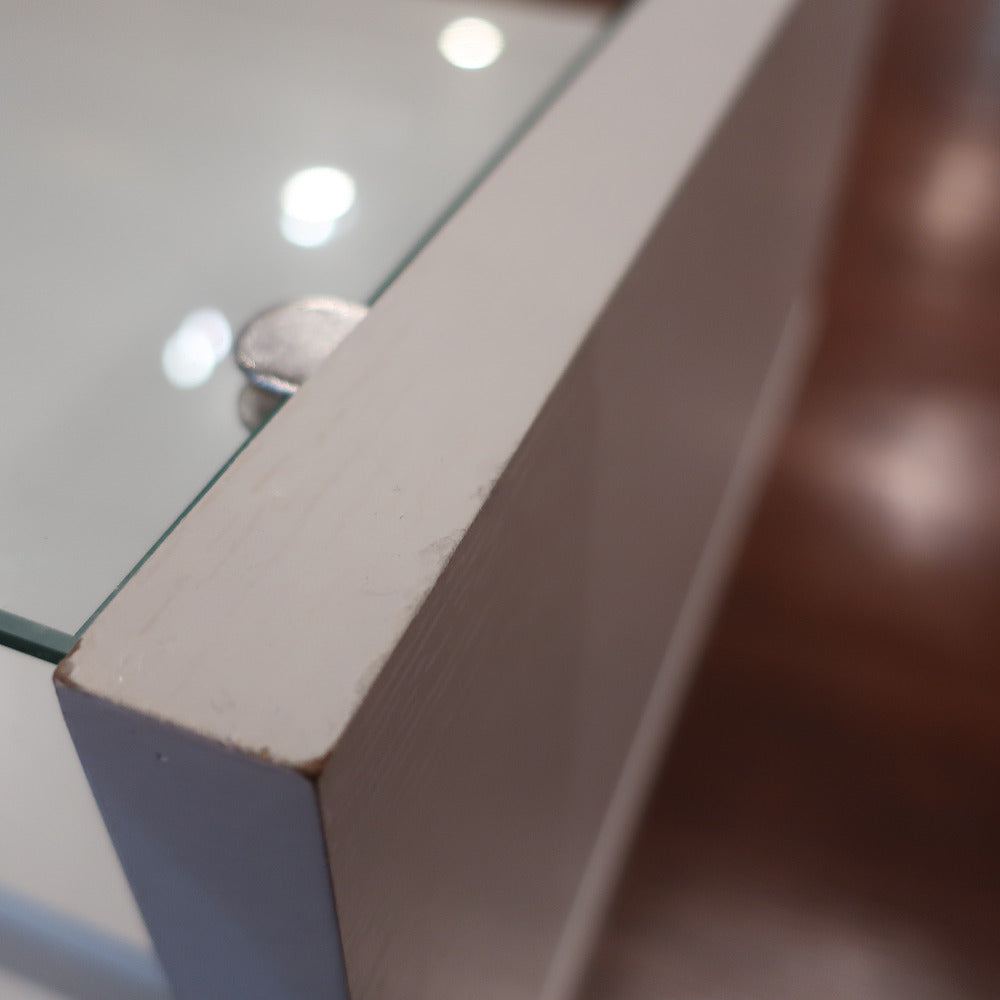 家具 ガラステーブル　白