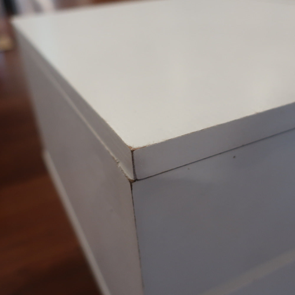 家具 ガラステーブル　白