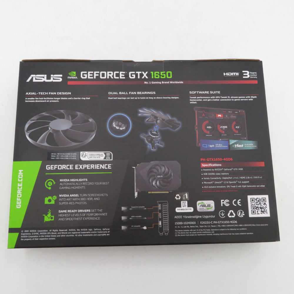 ASUS エイスース グラフィックボード GeForce GTX 1650  PH-GTX1650-O4GD6