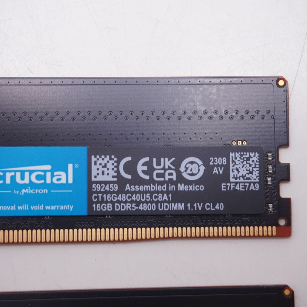 メモリー crucial DDR5-4800 UDIMM 16GB 2枚 CT16G48C40U5.C8A1