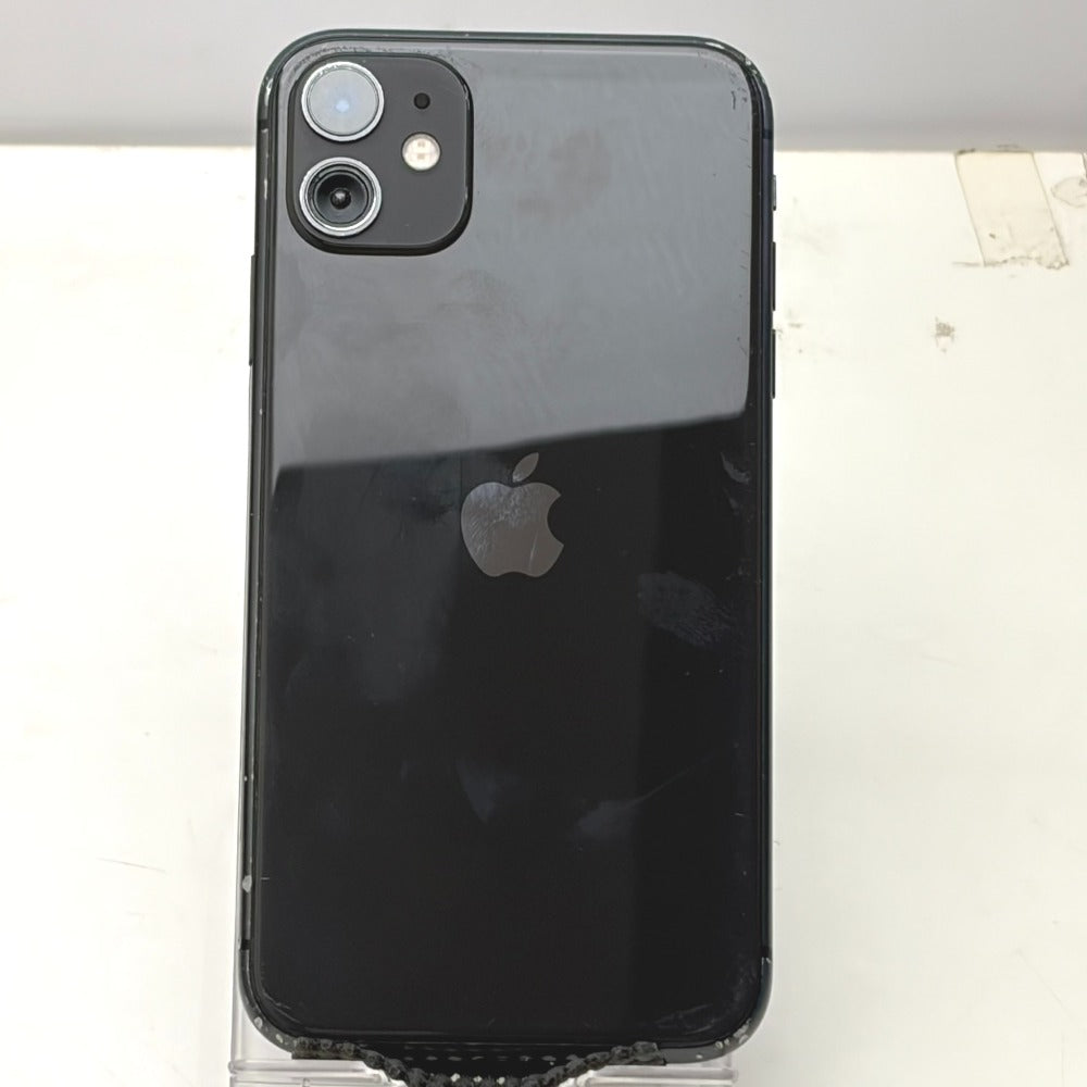 Apple iPhone 11 128GB ブラック SIMフリー バッテリー最大容量76% サービス表示 キズ複数 NWM02J/A 中古