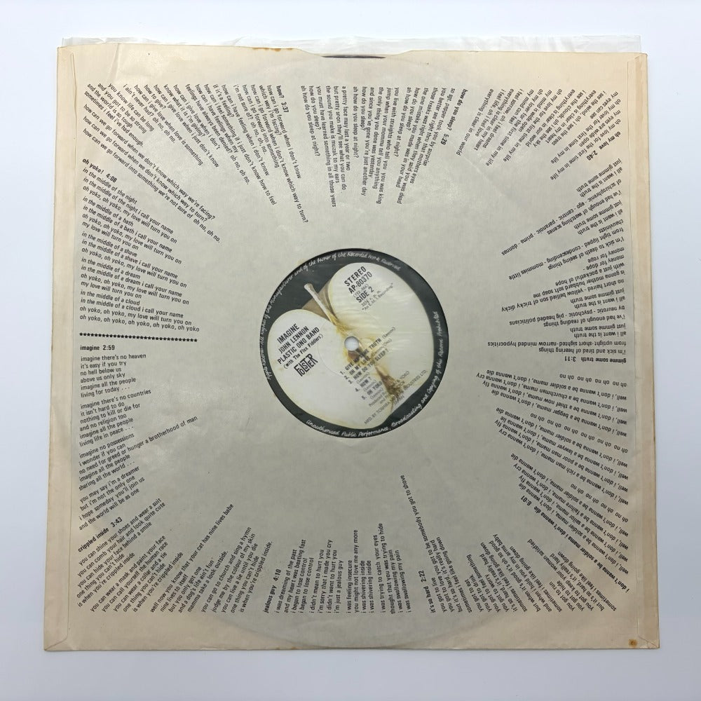 レコード LP John Lennon ジョン・レノン イマジン 赤盤 盤にキズあり AP-80370 動作未確認 中古