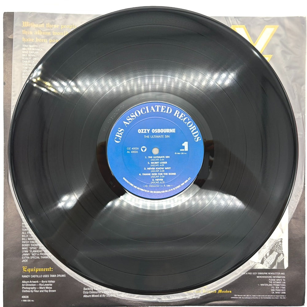 レコード LP Ozzy Osbourne The Ultimate Sin 罪と罰 動作未確認 中古