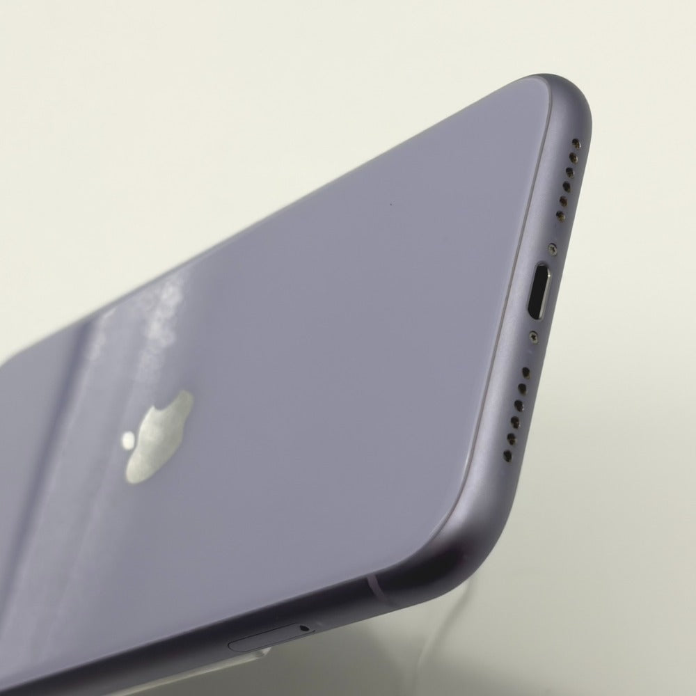 Apple iPhone 11 64GB パープル SIMロック解除済み バッテリー最大容量70% サービス表示 キズあり MWLX2J/A 中古