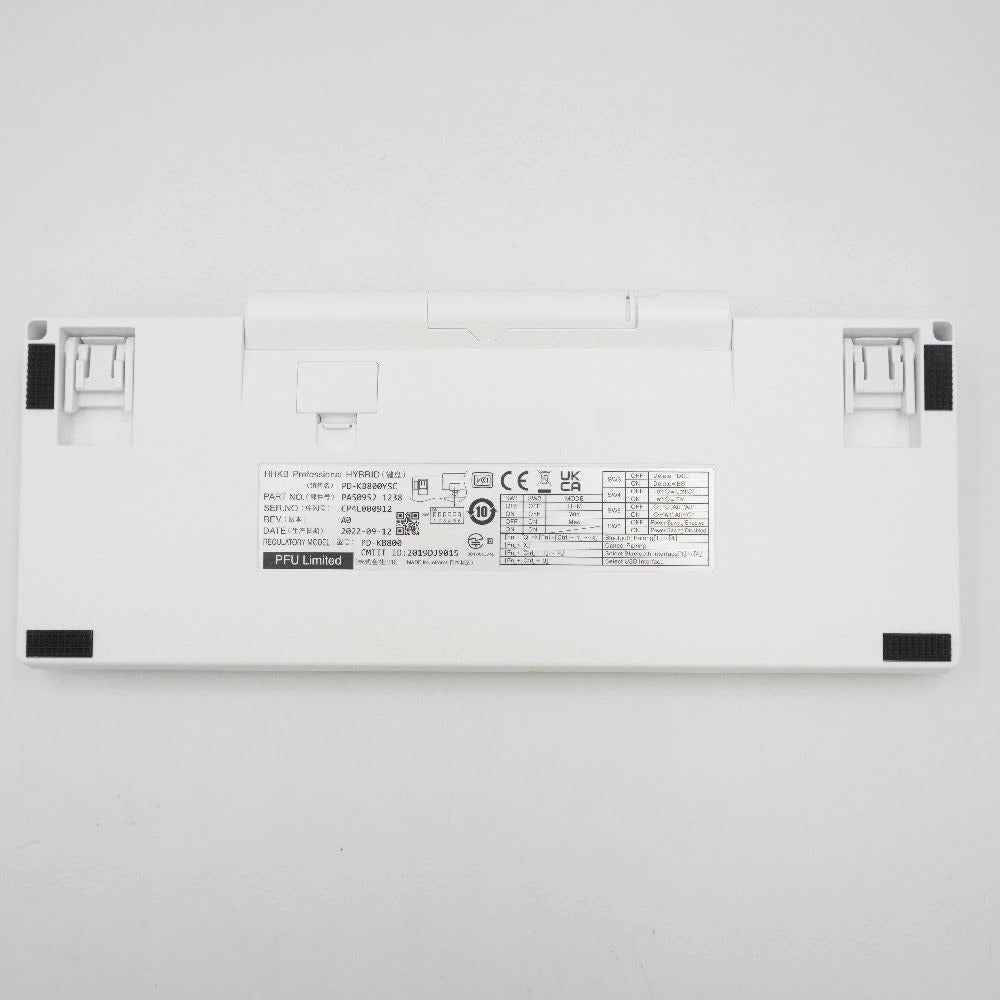 PFU ピーエフユー HHKB Professional Hybrid Type-S 英語配列／雪 Happy Hacking Keyboard PD-KB800YSC 美品