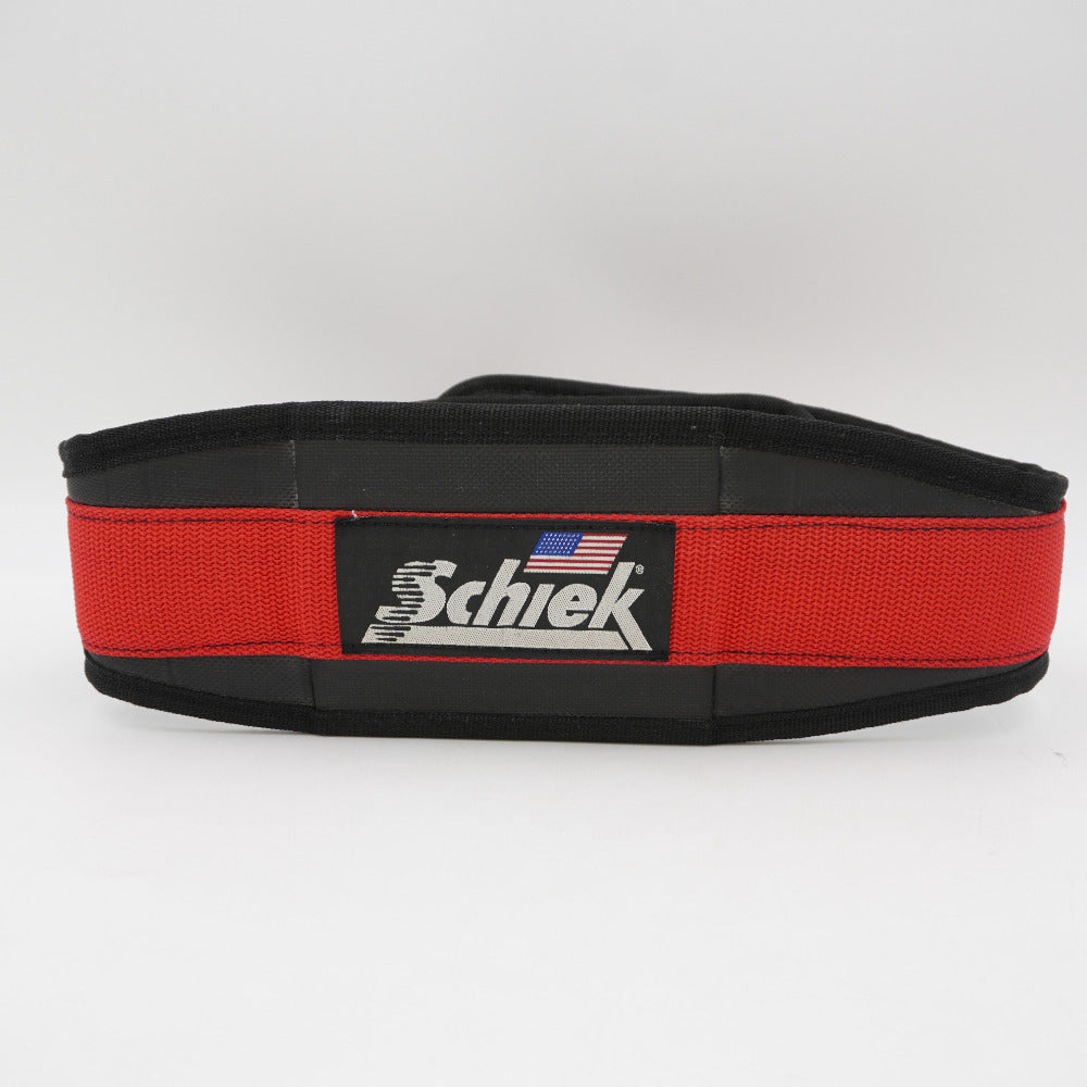 トレーニングベルト Schiek シーク パワーリフティングベルト Sサイズ レッド 約69-81cm 面ファスナー部分ほつれあり 3004