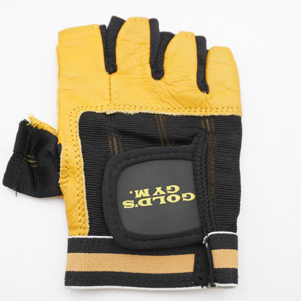 GOLD'S GYM (ゴールドジム) グローブ レザーグローブ ブラウン Mサイズ