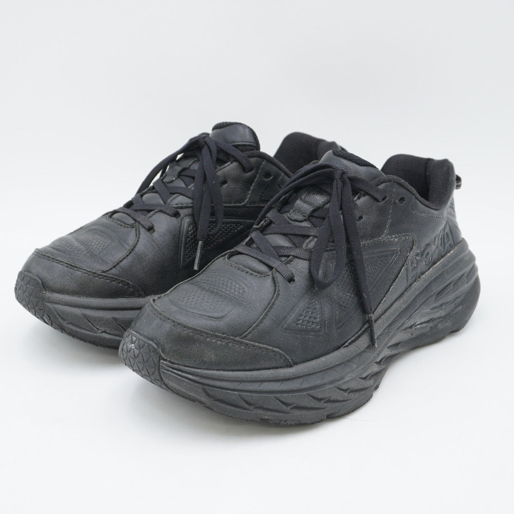 HOKA ONEONE (ホカオネオネ) スニーカー ボンダイ レザー ワイド ブラック 25cm US8D 1019753