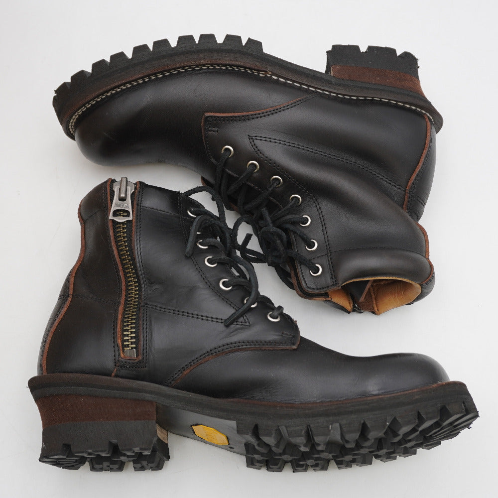 Slow Wear Lion SWL ブーツ クロムエクセルレザープレーンMIDブーツ 6E 24.0～24.5cm US6 BLACK/CE OB-8593H