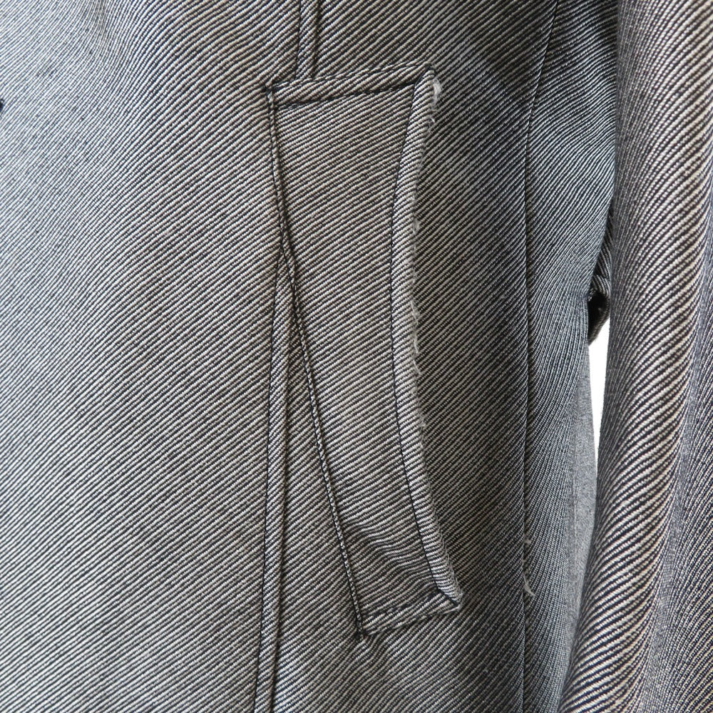MORGAN HOMME モルガンオム ステンカラーコート グレー ヘリンボーン柄 ウール混 コート メンズ LL ライナー付き ビジネス カジュアル兼用