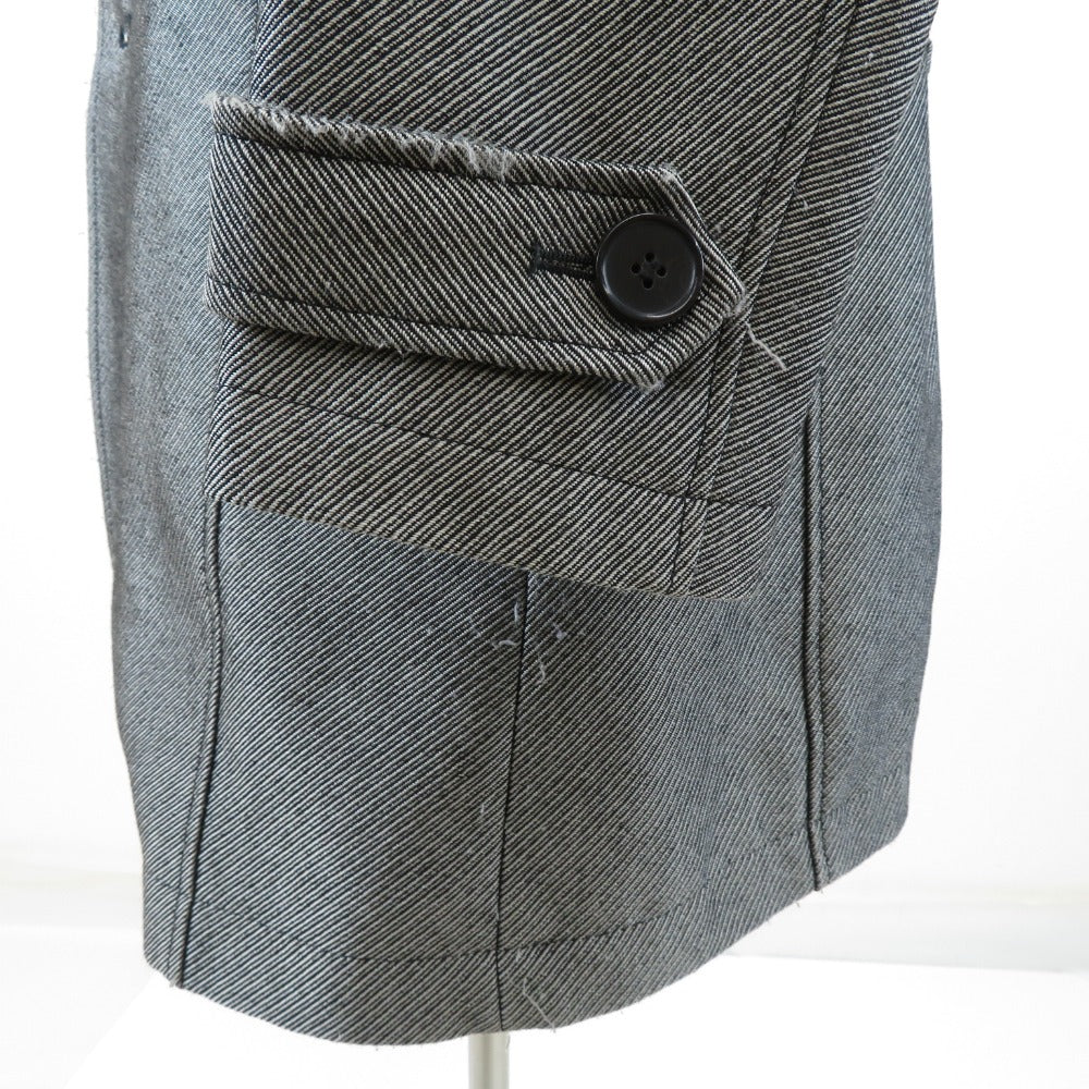 MORGAN HOMME モルガンオム ステンカラーコート グレー ヘリンボーン柄 ウール混 コート メンズ LL ライナー付き ビジネス カジュアル兼用