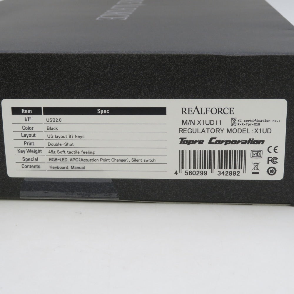 東プレ REALFORCE リアルフォース REALFORCE GX1 ゲーミングキーボード 英語配列 45g X1UD11