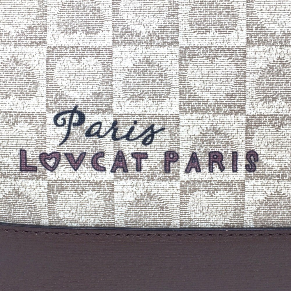 トートバッグ LOVCAT ハートモノグラム トートバッグ ブラウン×パープル 美品