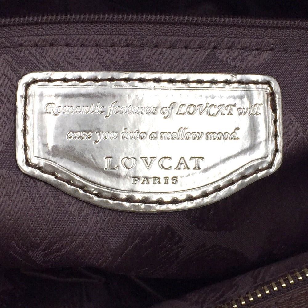 トートバッグ LOVCAT ハートモノグラム トートバッグ ブラウン×パープル 美品
