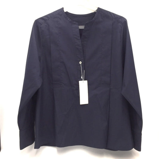 niuhans (ニュアンス) 長袖シャツ #newans ハッシュニュアンス タックデザイン スキッパーネックシャツ ネイビー 1 M 未使用品